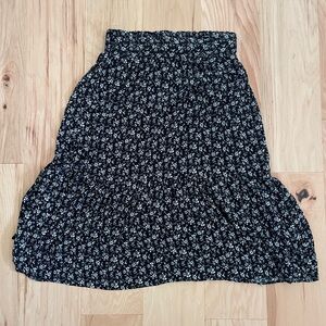Madewell Black and White Midi Skirt